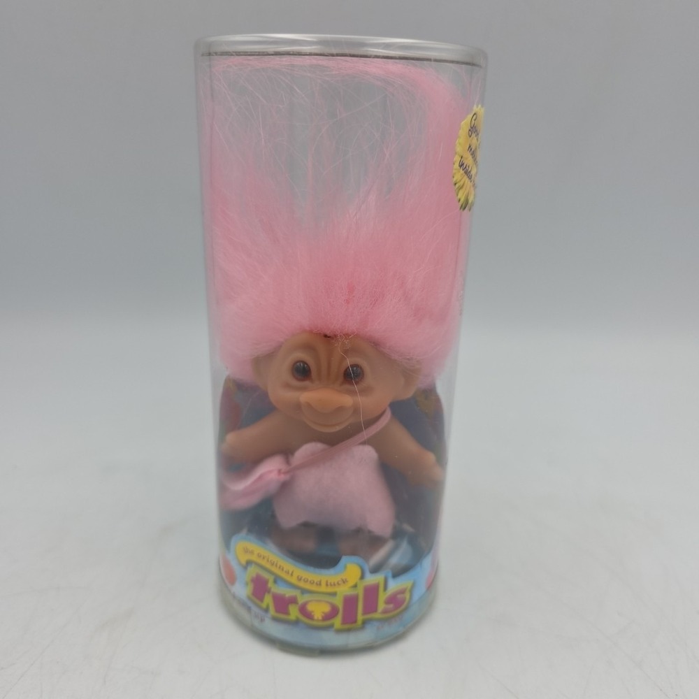 Jakks Pacific 2006 Troll Company Pink Dress DAM Good Luck Troll 5" Figure NEW!